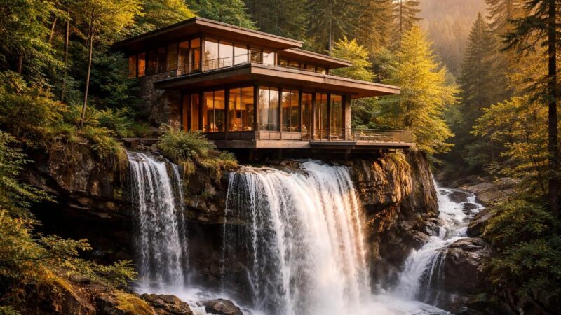 découvrez la maison sur la cascade, une merveille architecturale où l'art se fond harmonieusement avec la nature, offrant un équilibre unique entre design et environnement naturel.