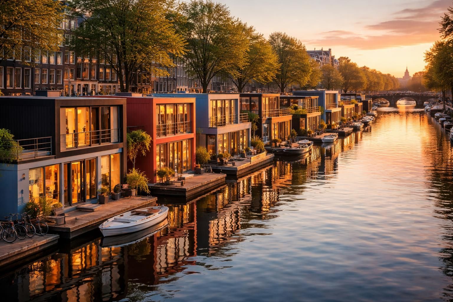 Les maisons flottantes à Amsterdam : un aperçu de la vie urbaine sur l&rsquo;eau