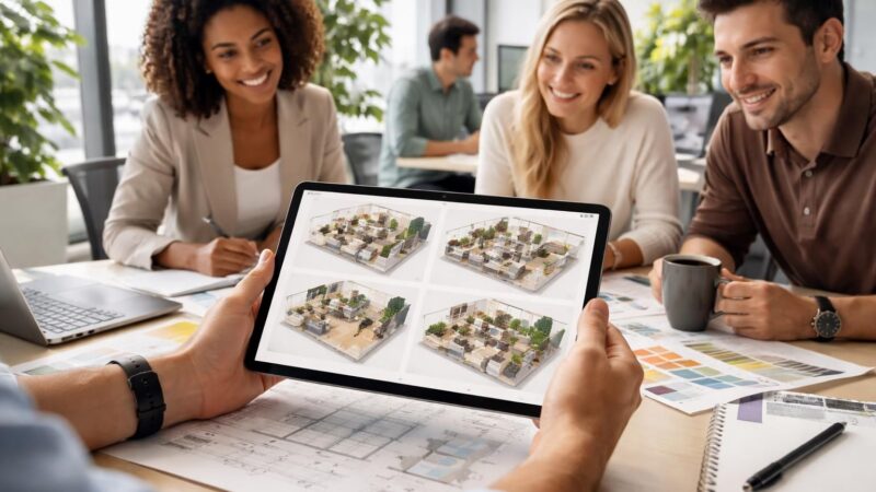 découvrez comment la tablette samsung facilite la visualisation des aménagements possibles dans les bureaux, optimisant ainsi l'espace et la productivité.