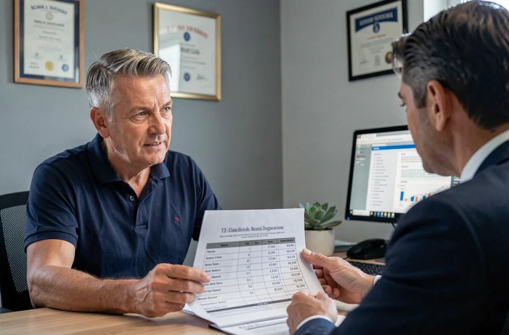 Propriétaire de mobil-home en réunion avec un comptable pour optimiser sa déclaration LMNP